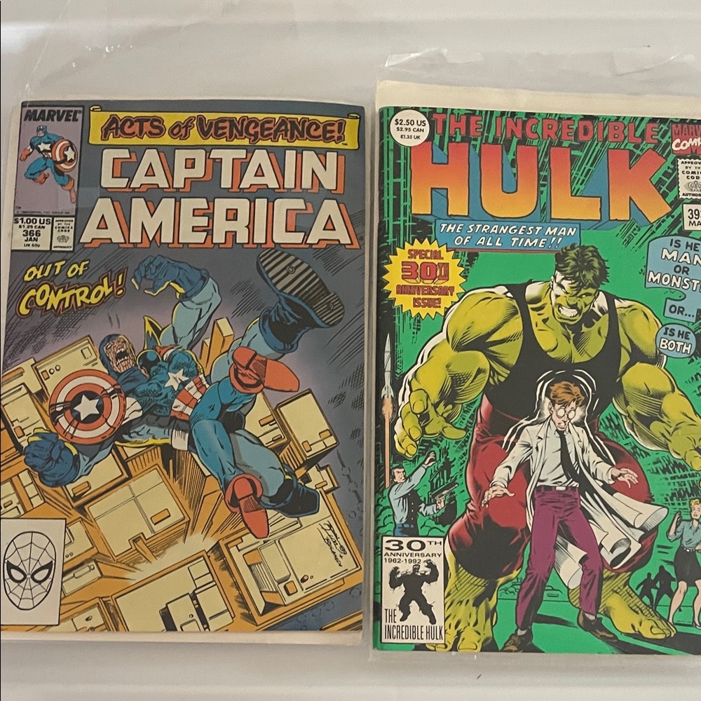 Marvel Captain America & The Incredible Hulk Comics - Blue, Red, Green Covers